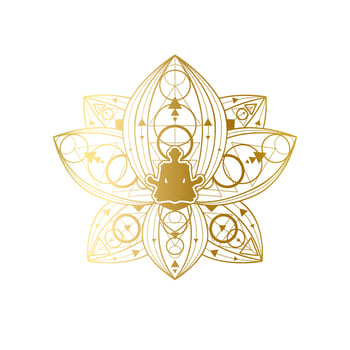 Yoga and Meditation Label Design, Lotus Template vector