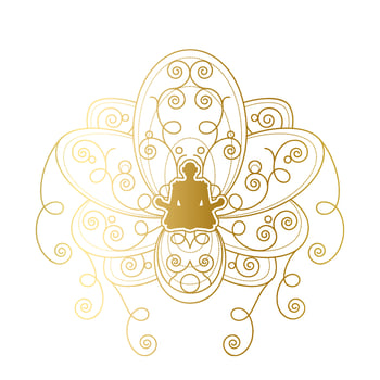 Yoga and Meditation Label Design, Lotus Template vector