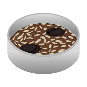 Brownies on a baking tray. Bakery illustration. vector