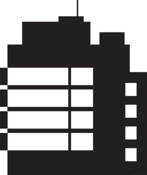 Real estate commercial, residential and industrial black isolated retro flat building, house, home png