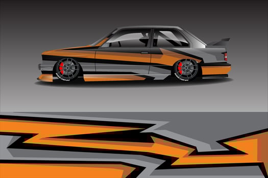 Premium Vector racing car wrapping sticker background design