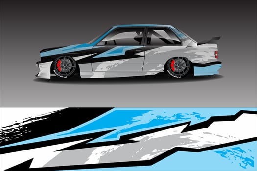 Premium Vector racing car wrapping sticker background design