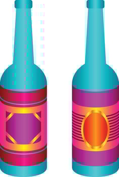 Glass bottle design for logo concept or branding vector