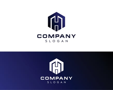 Abstract letter MH logo-HM LOGO vector