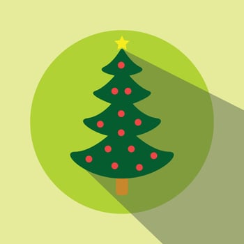 Christmas tree simple icon vector