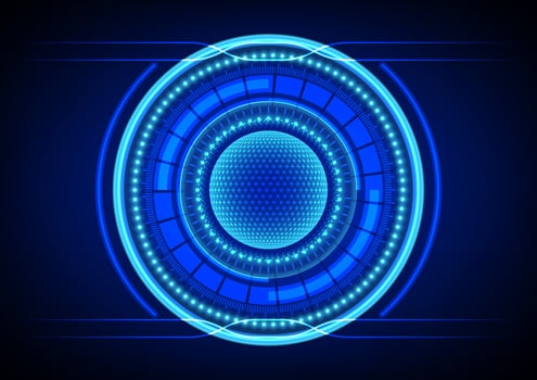 digital abstract background circle cog Hitech Technology style glow  network futuristic vector illustration