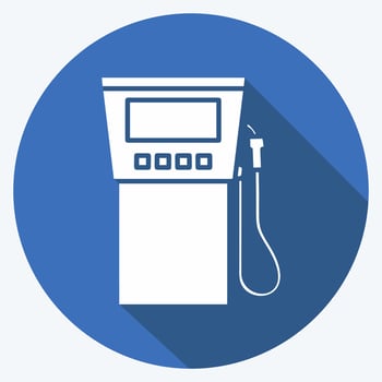 Icon Gas Station Service. suitable for education symbol. long shadow style. simple design editable. design template vector. simple illustration vector