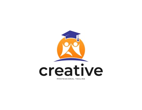 Creative study and school education logo design vector