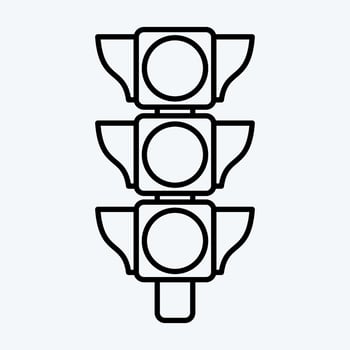 Icon Traffic Signal. suitable for education symbol. line style. simple design editable. design template vector. simple illustration vector