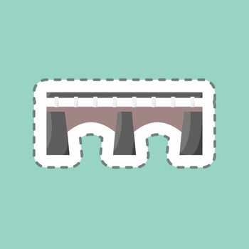 Sticker line cut Bridge. suitable for education symbol. simple design editable. design template vector. simple illustration vector