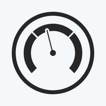 Icon Speedometer. suitable for education symbol. glyph style. simple design editable. design template vector. simple illustration vector