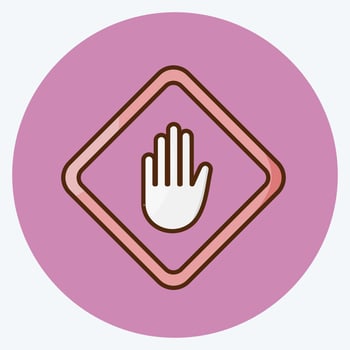 Icon Hand Sign. suitable for education symbol. flat style. simple design editable. design template vector. simple illustration vector