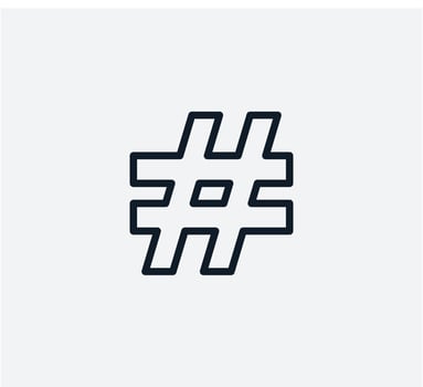 Hash tag icon vector logo design template