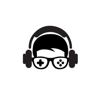 Geek Gamer avatar profile icon vector