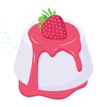 A strawberry cake isometric icon vector