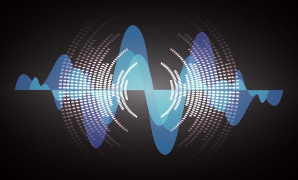 Sound waves oscillating dark light vector