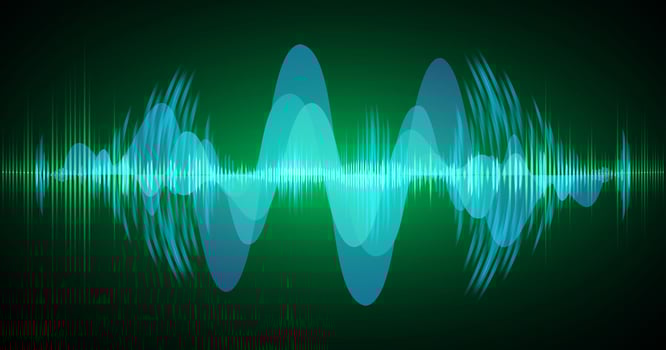 Sound waves oscillating dark light vector