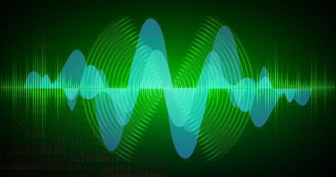 Sound waves oscillating dark light vector