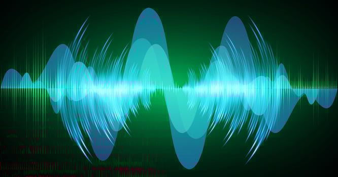 Sound waves oscillating dark light vector