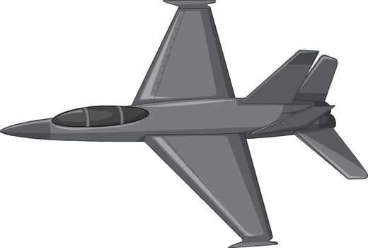 A military aircraft on white background vector