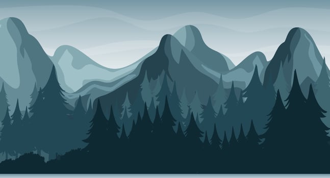 Silhouette shadow of forest scene vector