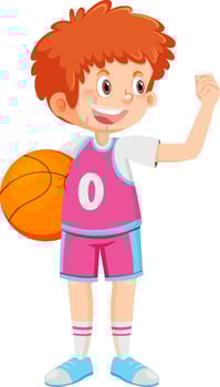 A boy playing basketball cartoon vector