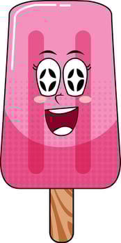 Ice cream cartoon character on white background vector