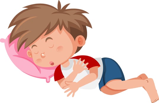 Little boy sleeping on a pillow vector