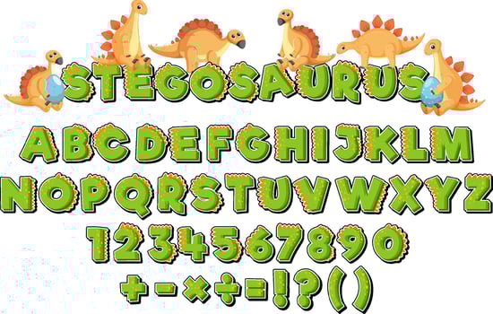 English alphabets of a-z letters and number 0-9 vector