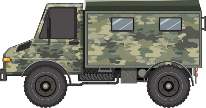 Military vehicle on white background vector
