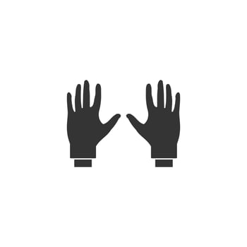 Use rubber gloves icon vector. Wear gloves icon vector silhouette style
