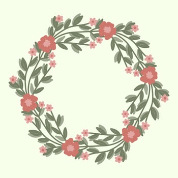 Flower wreath element vector