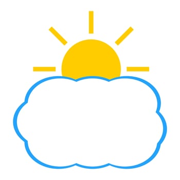sun and clouds on white background vector
