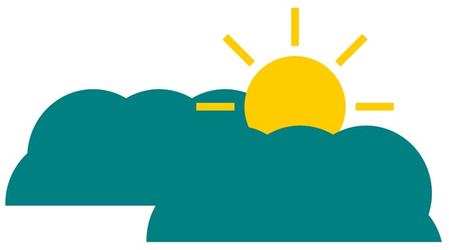 sun and clouds on white background vector