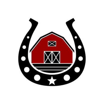 Simple Barn Logo design. Red Barn vector icon