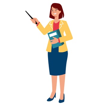 Women Teacher Holding Book vector