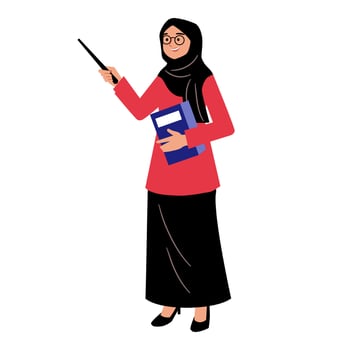 Muslim Women Teacher vector