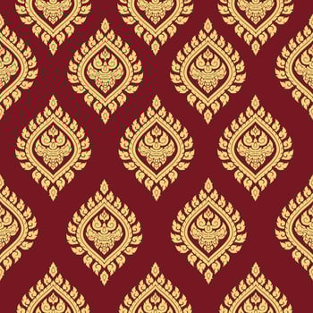 Line thai seamless pattern background vector