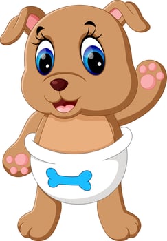 illustration of Cute baby dog cartoon vector