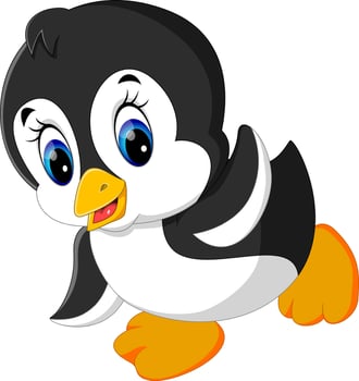 illustration of cute penguin cartoon vector