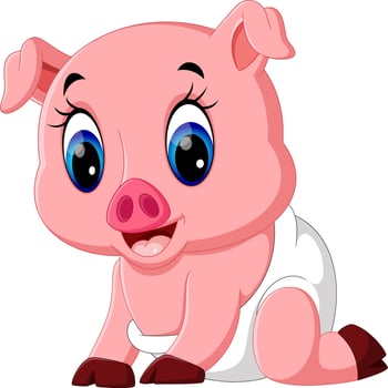 illustration of Cute baby pig cartoon vector