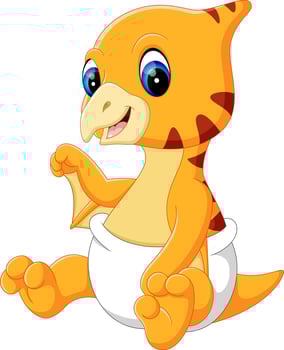 illustration of Happy pterodactyl cartoon vector