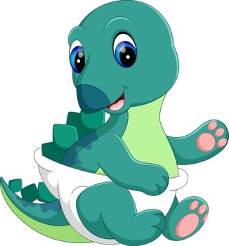 illustration of Cartoon cute dinosaur vector