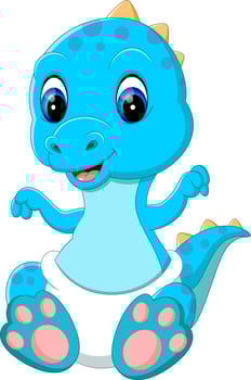 illustration of Cute dinosaur cartoon vector