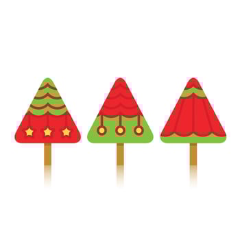 pine and Christmas tree icons vector