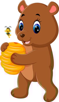 illustration of cute baby bear cartoon vector