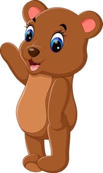 illustration of cute baby bear cartoon vector