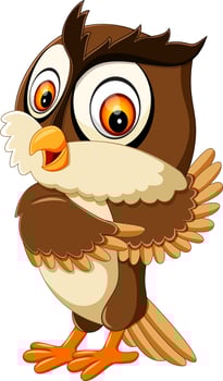 illustration of cute owl cartoon vector