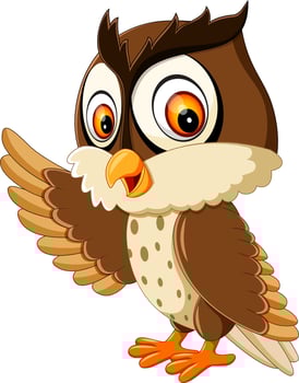 illustration of cute owl cartoon vector