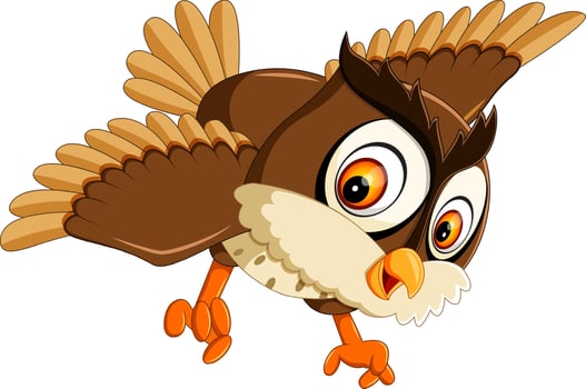 illustration of cute owl cartoon vector